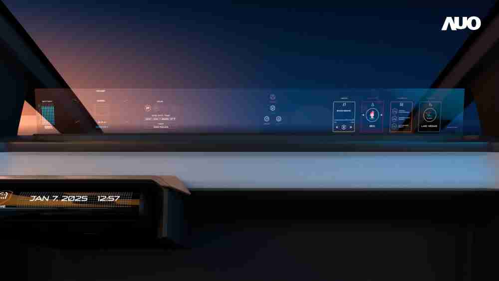开云电子无界透明显示接口(Horizon Image Glass)透过车运算方案整合仪表板、、、中控台及副驾显示器，，一体式全景呈现，，，提供乘用者清晰的前方视野、、、、行车必要信息与娱乐功能